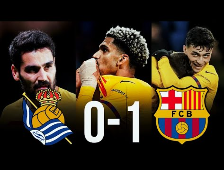 La Liga - Gündoğan avusti Araujon tappoon Barcelona 1-0 Real Sociedad